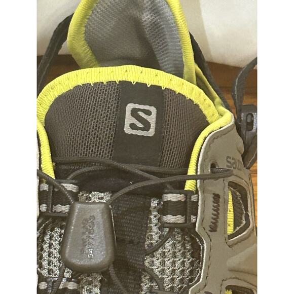 Salomon Men's Hiking Shoes Size 7.5 USA Contagrip Outsole Grey & Yellow - Picture 4 of 10